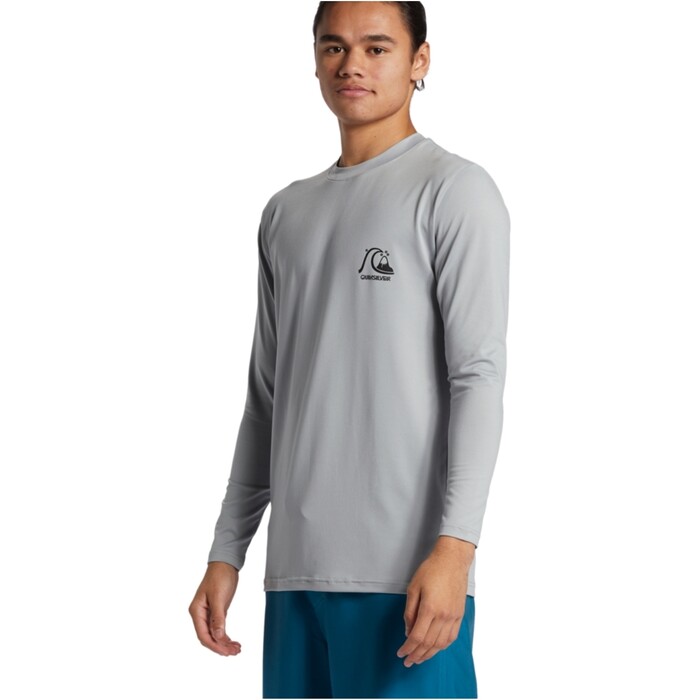 2024 Quiksilver Hombres DNA Bubble Logo Long Sleeve Surf Tee AQYWR03189 - Quarry